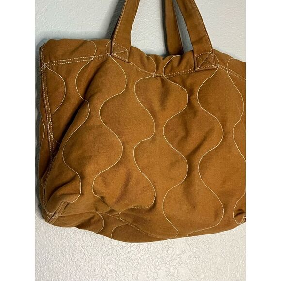 New Madewell the canvas transport tote quilted edition tan - Picture 3 of 7